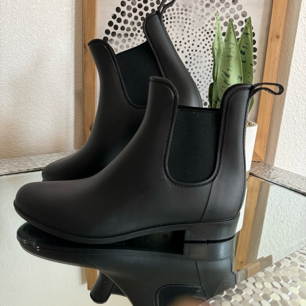 J.Crew Mercantile Chelsea Rain Boots Women’s Black Size 10 - Picture 3 of 10